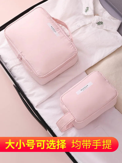 Ladies Portable High Appearance Index Cosmetic Bag Large-capacity Travel Washing Bag Three-dimensional Makeup Storage Bag Shoppers Synchrony