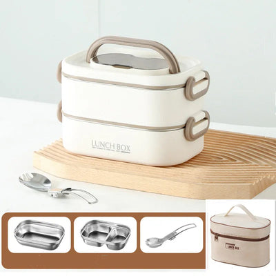 1500ml Double Layers Stainless Steel 304 Thermal Lunch Box With Insulation Bag Leak-Proof Bento Box Adult Student Food Container Shoppers Synchrony