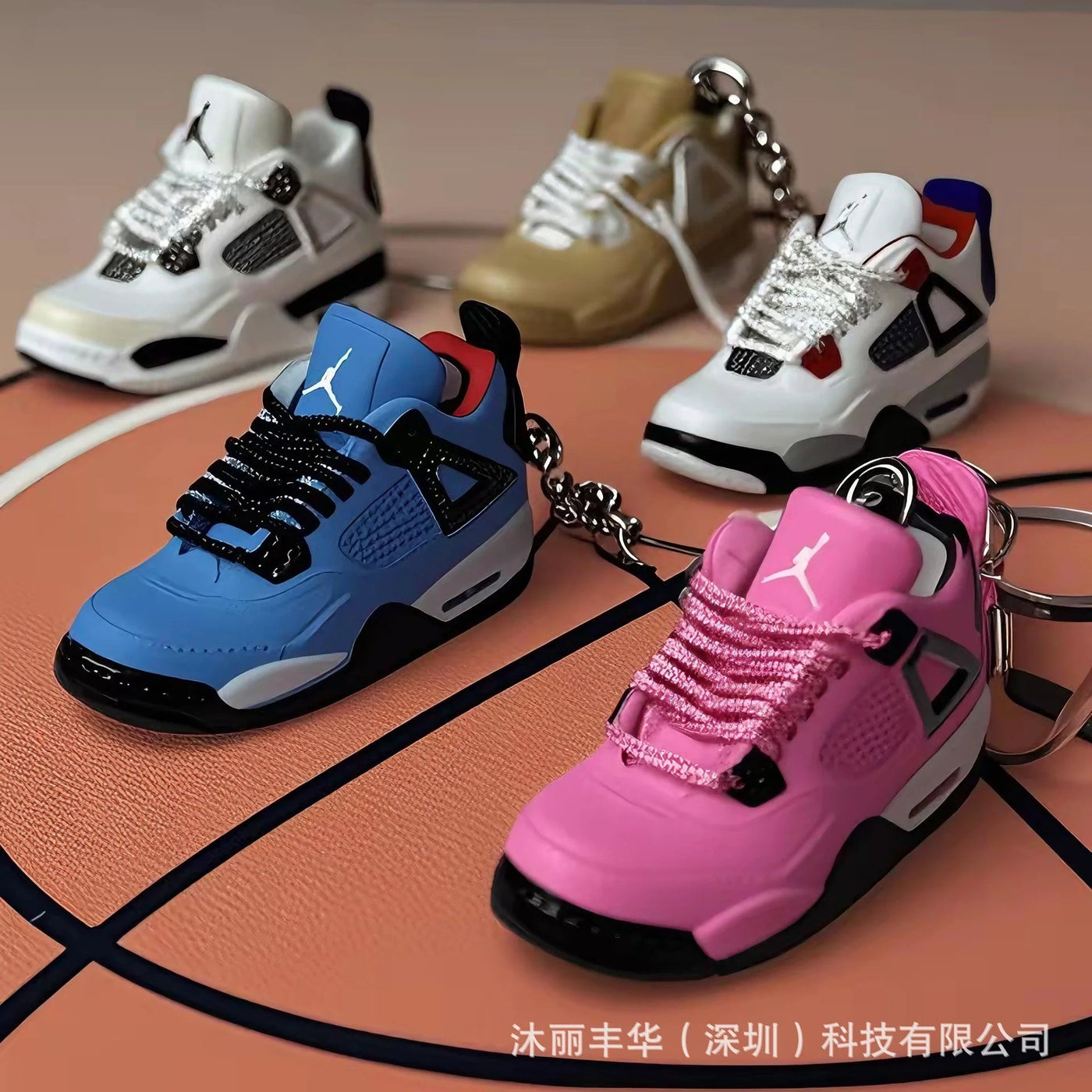 Trend AJ4 keychain Jordan 4 joint sports shoe model schoolbag gift mini AJ4 basketball shoes wholesale pendant Shoppers Synchrony