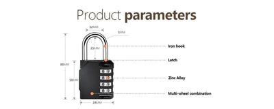 Clearance_Customs Padlock Password Locks 4 Digit Waterproof Outdoor Lock For Door Suitcase Bag Package Cabinet Locker Window_Con Shoppers Synchrony