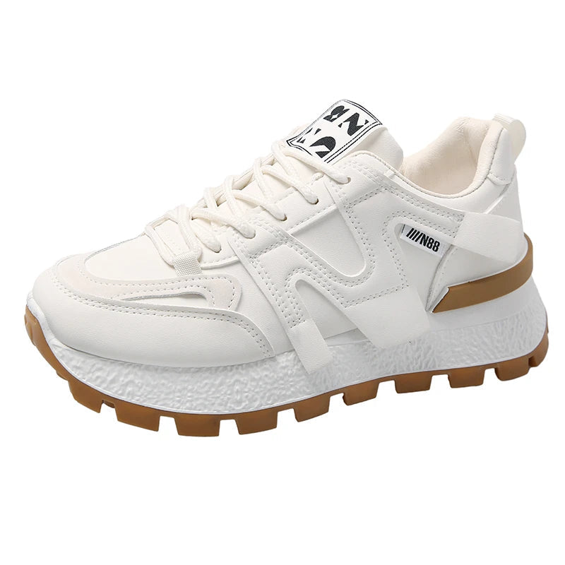 Women's Sneakers Trend 2024 Flat Female White Shoes High Quality Summer Sports Shoes Round Toe Black Woman Fashion Blown Sneaker Shoppers Synchrony