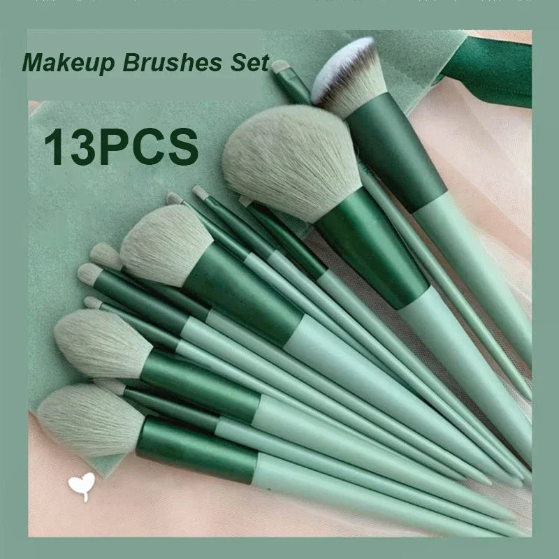 13 PCS Makeup Brushes Set Eye Shadow Foundation Women Cosmetic Brush Eyeshadow Blush Beauty Soft Make Up Tools Bag Shoppers Synchrony
