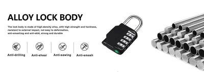 Clearance_Customs Padlock Password Locks 4 Digit Waterproof Outdoor Lock For Door Suitcase Bag Package Cabinet Locker Window_Con Shoppers Synchrony