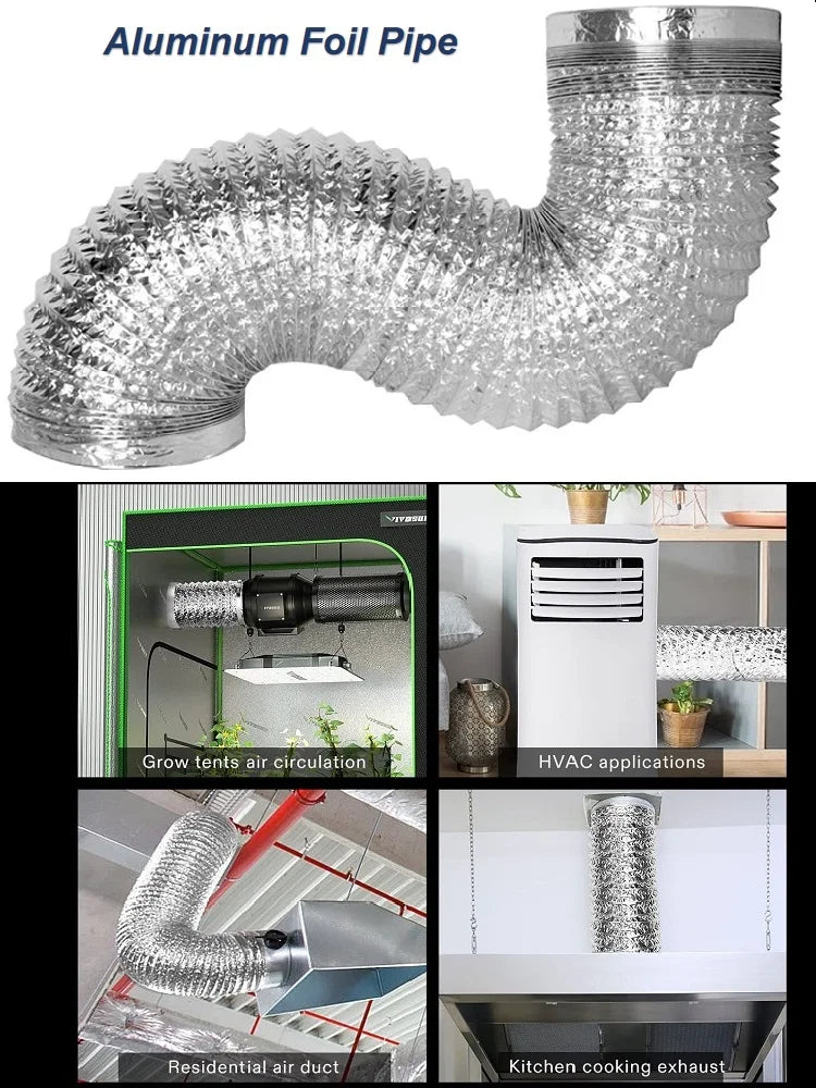 ∅60-150mm Dryer PVC Aluminum Foil Smoke Tube Flexible Ventilation Duct for Kitchen Bathroom Extractor Fitting Pipe Shoppers Synchrony