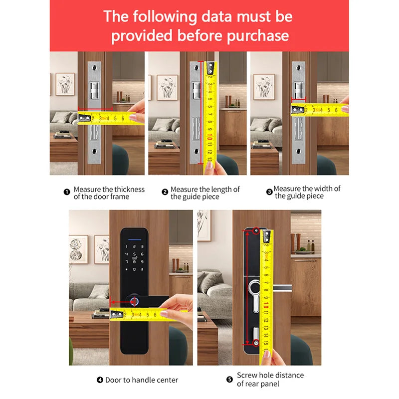 New Biometric Fingerprint Lock Security Smart Door Lock Password Electronic Locks Key IC Card Unlock APP Camera Electronic Lock Shoppers Synchrony