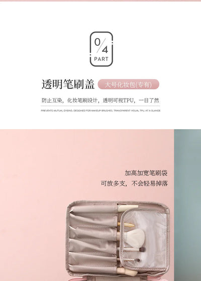 Ladies Portable High Appearance Index Cosmetic Bag Large-capacity Travel Washing Bag Three-dimensional Makeup Storage Bag Shoppers Synchrony