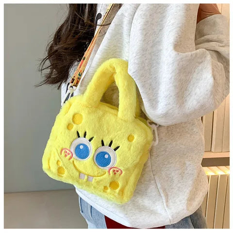 Kawaii Sanrio Plush Bag Kuromi Melody Cinnamoroll Cartoon Anime Handbag Crossbody Cosmetic Travel Storage Bags Women Girls Gifts Shoppers Synchrony