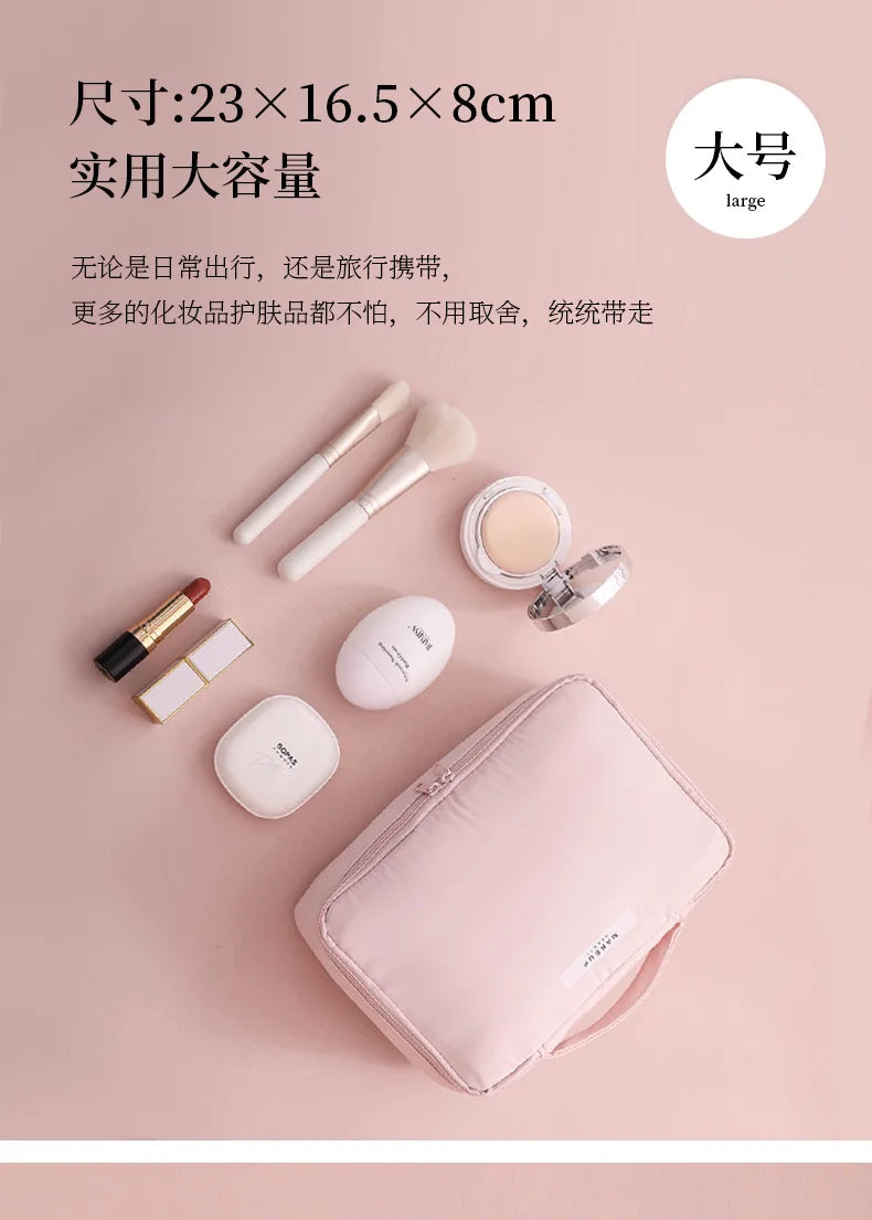 Ladies Portable High Appearance Index Cosmetic Bag Large-capacity Travel Washing Bag Three-dimensional Makeup Storage Bag Shoppers Synchrony