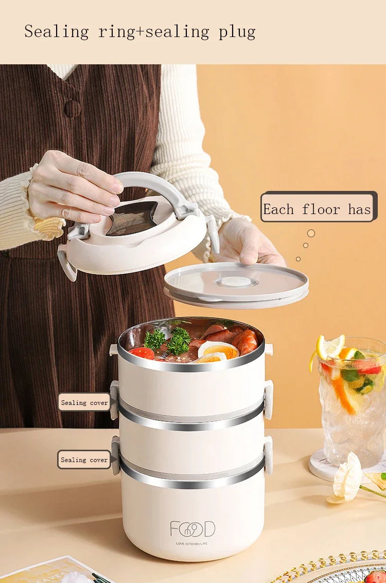 Bento Lunch Box Japanese Multilayer Stainless Steel Bento Box Food Container Storage Portable Thermos Food Jar Kid Bento Box Shoppers Synchrony