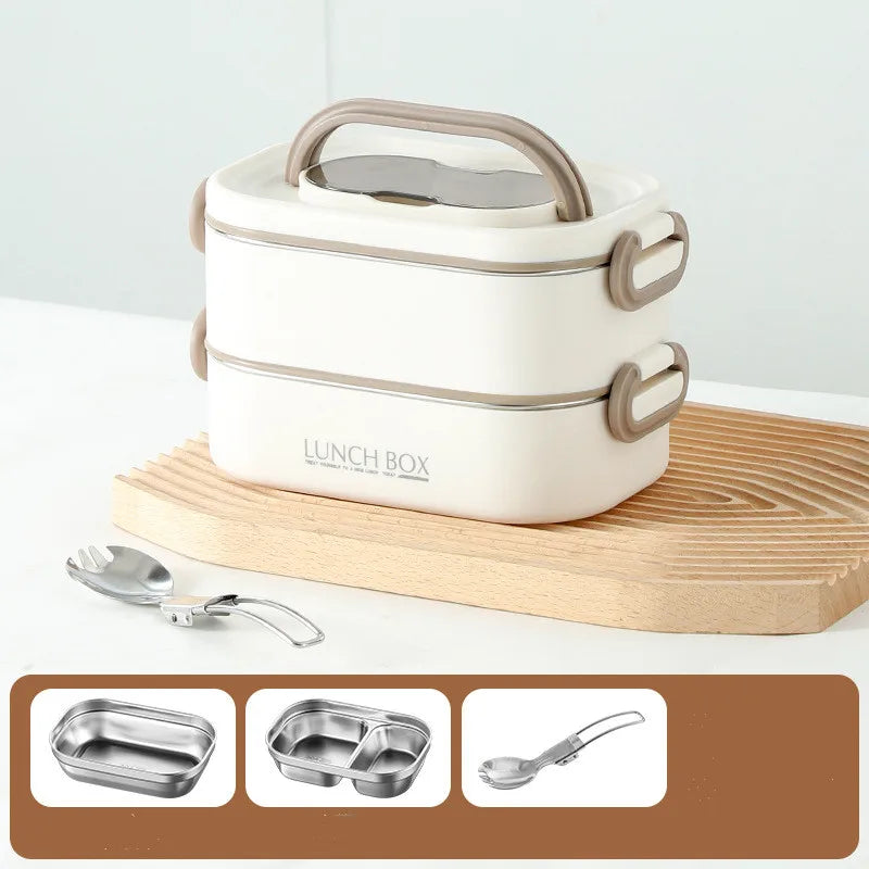 1500ml Double Layers Stainless Steel 304 Thermal Lunch Box With Insulation Bag Leak-Proof Bento Box Adult Student Food Container Shoppers Synchrony