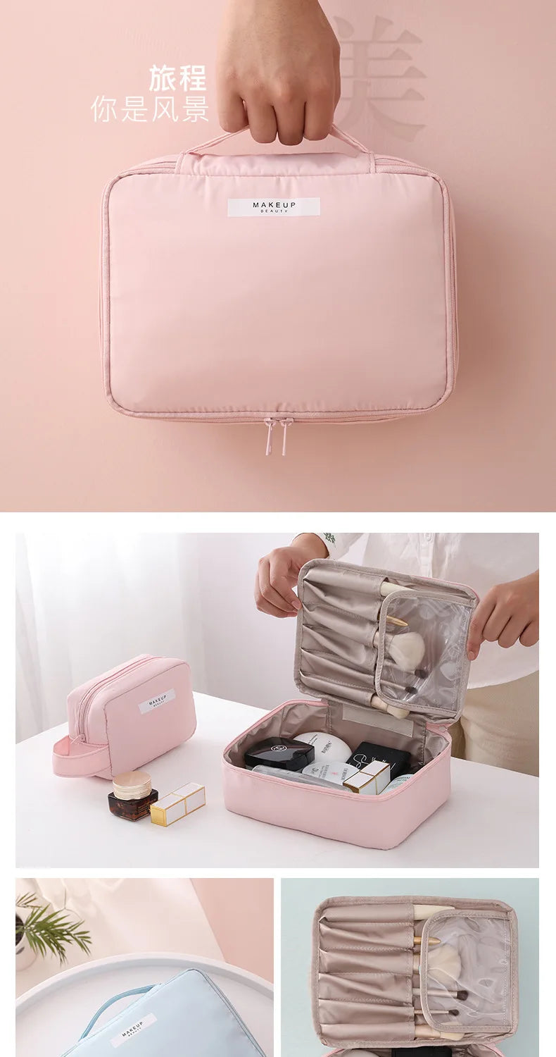 Travel Makeup Bag Water-resistant Toiletry Cosmetic Bag Portable Large Capacity Makeup Box Skincare Toiletry Storage Organizer Shoppers Synchrony