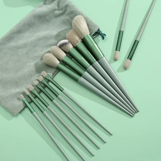 13 PCS Makeup Brushes Set Eye Shadow Foundation Women Cosmetic Brush Eyeshadow Blush Beauty Soft Make Up Tools Bag Shoppers Synchrony