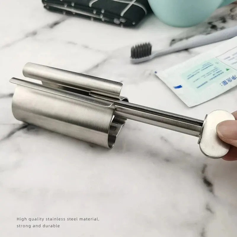 1pc Stainless Steel Wringer Roller Rotate Dispenser for Ointments Cosmetics Bathroom Accessories Toothpaste Squeezer Tube Roller Shoppers Synchrony