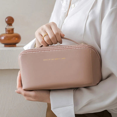 Cosmetic Bag PU Leather Large-capacity Travel Cosmetics Storage Bags Women Portable Handbag Multifunction Waterproof Washing Bag Shoppers Synchrony