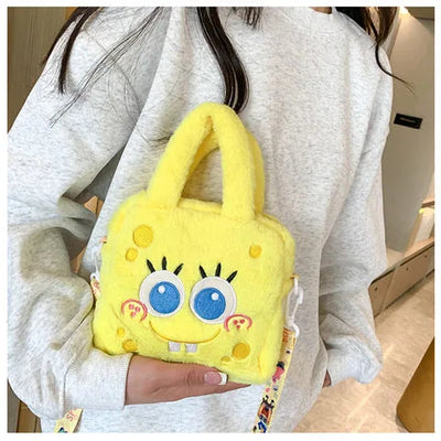 Kawaii Sanrio Plush Bag Kuromi Melody Cinnamoroll Cartoon Anime Handbag Crossbody Cosmetic Travel Storage Bags Women Girls Gifts Shoppers Synchrony