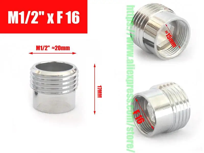 Brass Faucet Adapter1/2'' Male Screw Reducer Straight Fittings To 16 18 20 22 24 26 28 30MM  Kitchen Bathroom Aerator Connectors Shoppers Synchrony