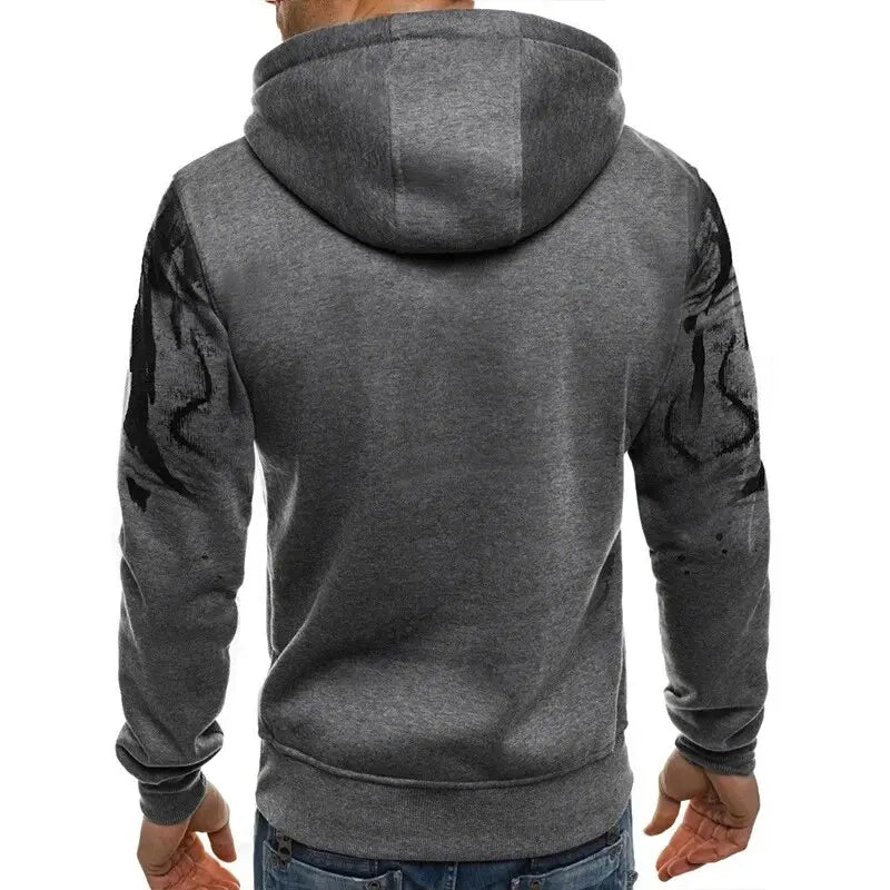 Gradient Print Men's Pullover Hooded Sweatshirt Spring Autumn Daily Fitness Sportswear Fashion Casual Hoodies Loose Clothing Shoppers Synchrony
