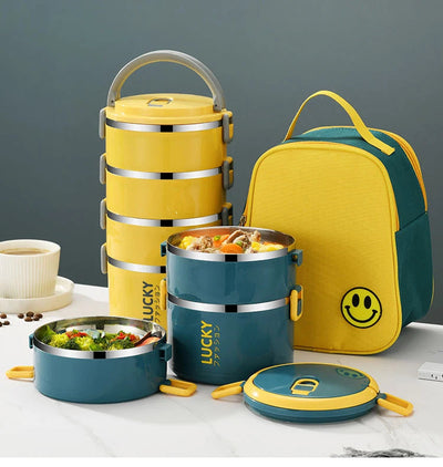 Portable Lunch Box Thermo Insulation Bento Thermos Containers Bento Bag Food Warmer for Kids Food Containers Shoppers Synchrony