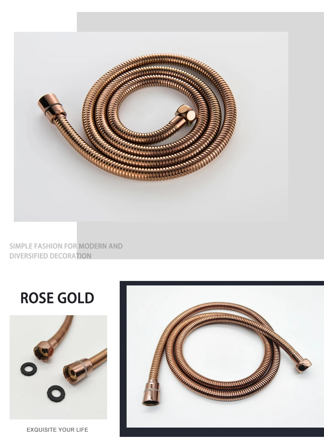 High Quality Black White Shower Hose Bathroom Fitting Stainless Steel Bath Tube 150CM Water Pipe Chrome Burshed Gold Grey Bronze Shoppers Synchrony