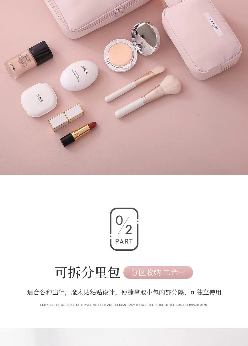 Ladies Portable High Appearance Index Cosmetic Bag Large-capacity Travel Washing Bag Three-dimensional Makeup Storage Bag Shoppers Synchrony