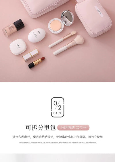 Ladies Portable High Appearance Index Cosmetic Bag Large-capacity Travel Washing Bag Three-dimensional Makeup Storage Bag Shoppers Synchrony