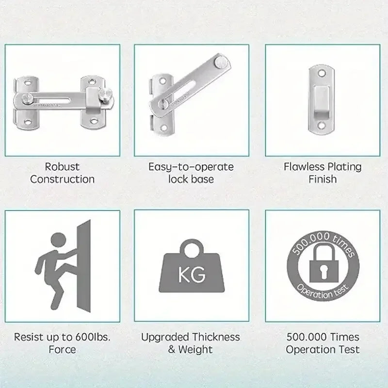 1Pcs Stainless Steel Sliding Barn Door Lock Hardware Gate Latches, Window Closet, Matte Black Silvery Shoppers Synchrony