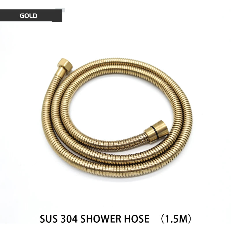 High Quality Black White Shower Hose Bathroom Fitting Stainless Steel Bath Tube 150CM Water Pipe Chrome Burshed Gold Grey Bronze Shoppers Synchrony
