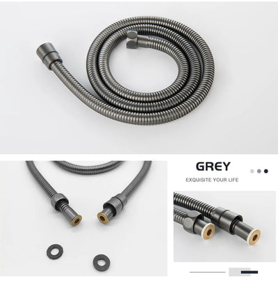 High Quality Black White Shower Hose Bathroom Fitting Stainless Steel Bath Tube 150CM Water Pipe Chrome Burshed Gold Grey Bronze Shoppers Synchrony