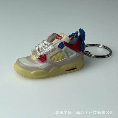 Trend AJ4 keychain Jordan 4 joint sports shoe model schoolbag gift mini AJ4 basketball shoes wholesale pendant Shoppers Synchrony