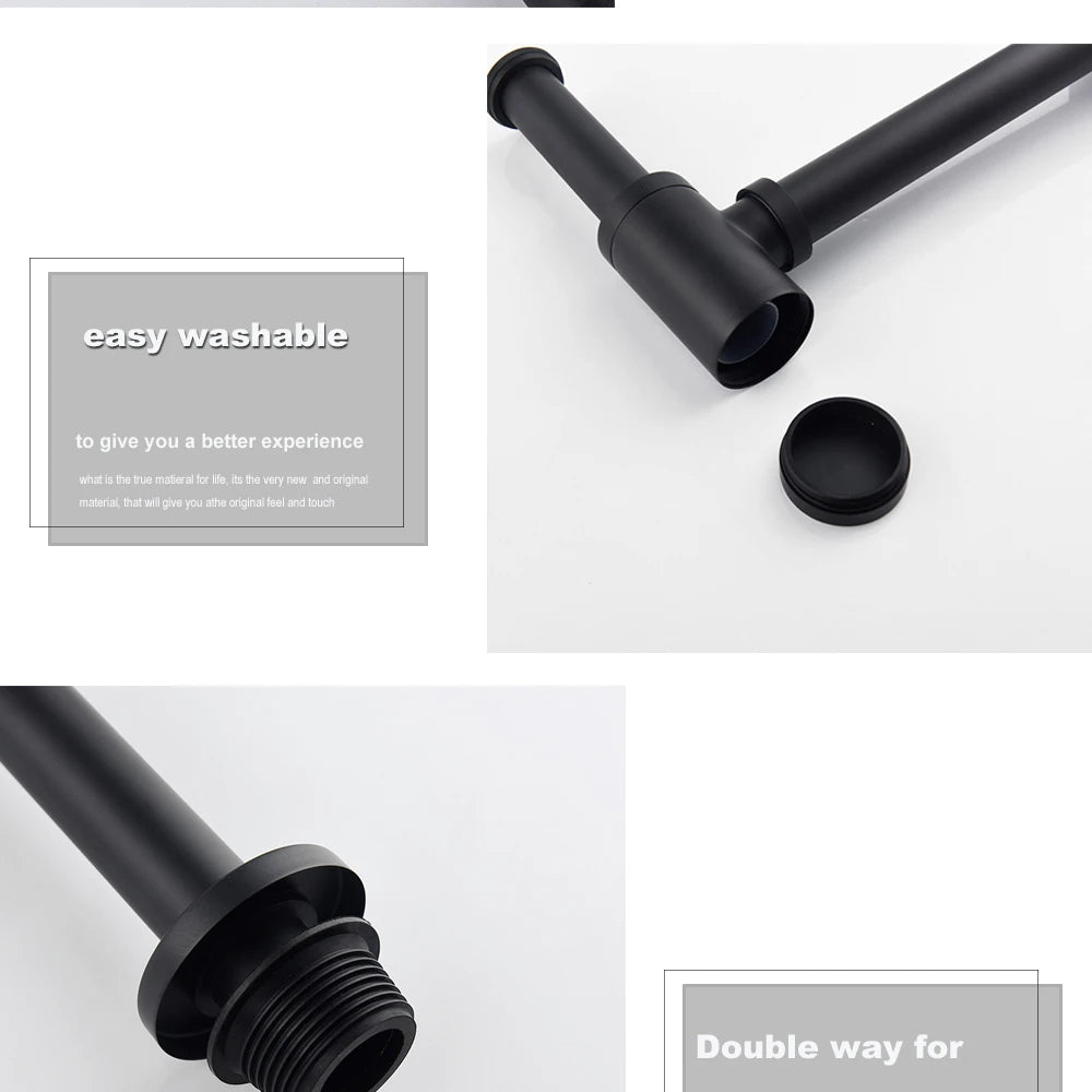 Black Bathroom Basin Bottle Trap Sink Waste Siphon Pipe Kits Toilet Deodorization Insect Stopper Drain Fittings Bathroom Basin Shoppers Synchrony