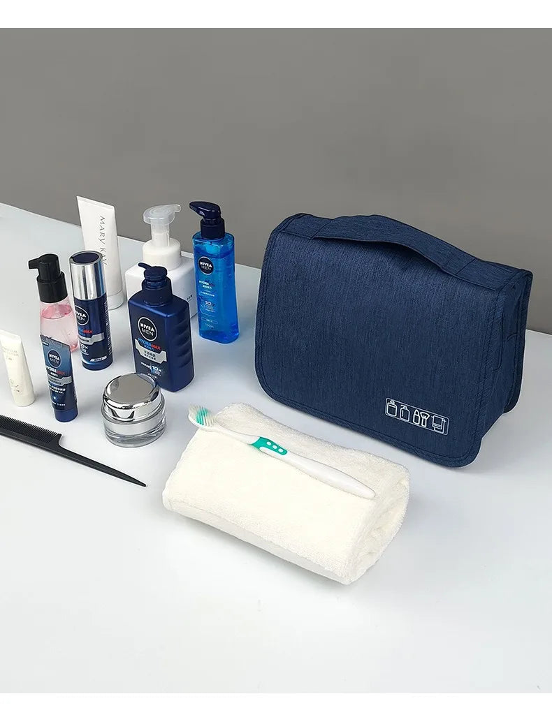 1pc Foldable Toiletry Bag Organizer Hanging Storage Bag Bathroom Makeup Bag Case Travel Dry And Wet Separation Cosmetic Bag Shoppers Synchrony