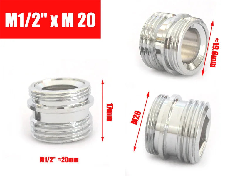 Brass Faucet Adapter1/2'' Male Screw Reducer Straight Fittings To 16 18 20 22 24 26 28 30MM  Kitchen Bathroom Aerator Connectors Shoppers Synchrony