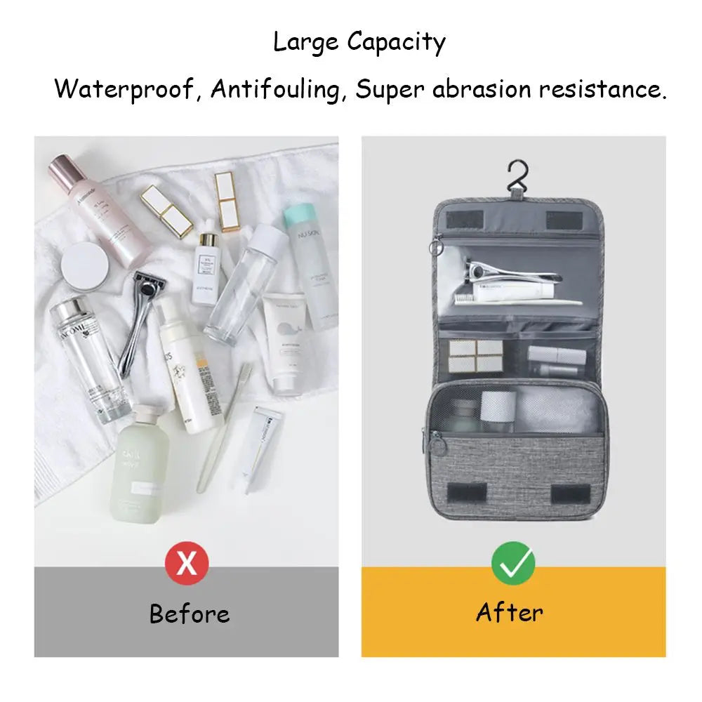 Foldable Toiletry Bag Organizer Hanging Storage Bag Bathroom Makeup Bag Case Travel Dry And Wet Separation Cosmetic Bag Shoppers Synchrony