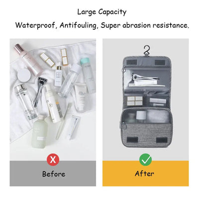 Foldable Toiletry Bag Organizer Hanging Storage Bag Bathroom Makeup Bag Case Travel Dry And Wet Separation Cosmetic Bag Shoppers Synchrony