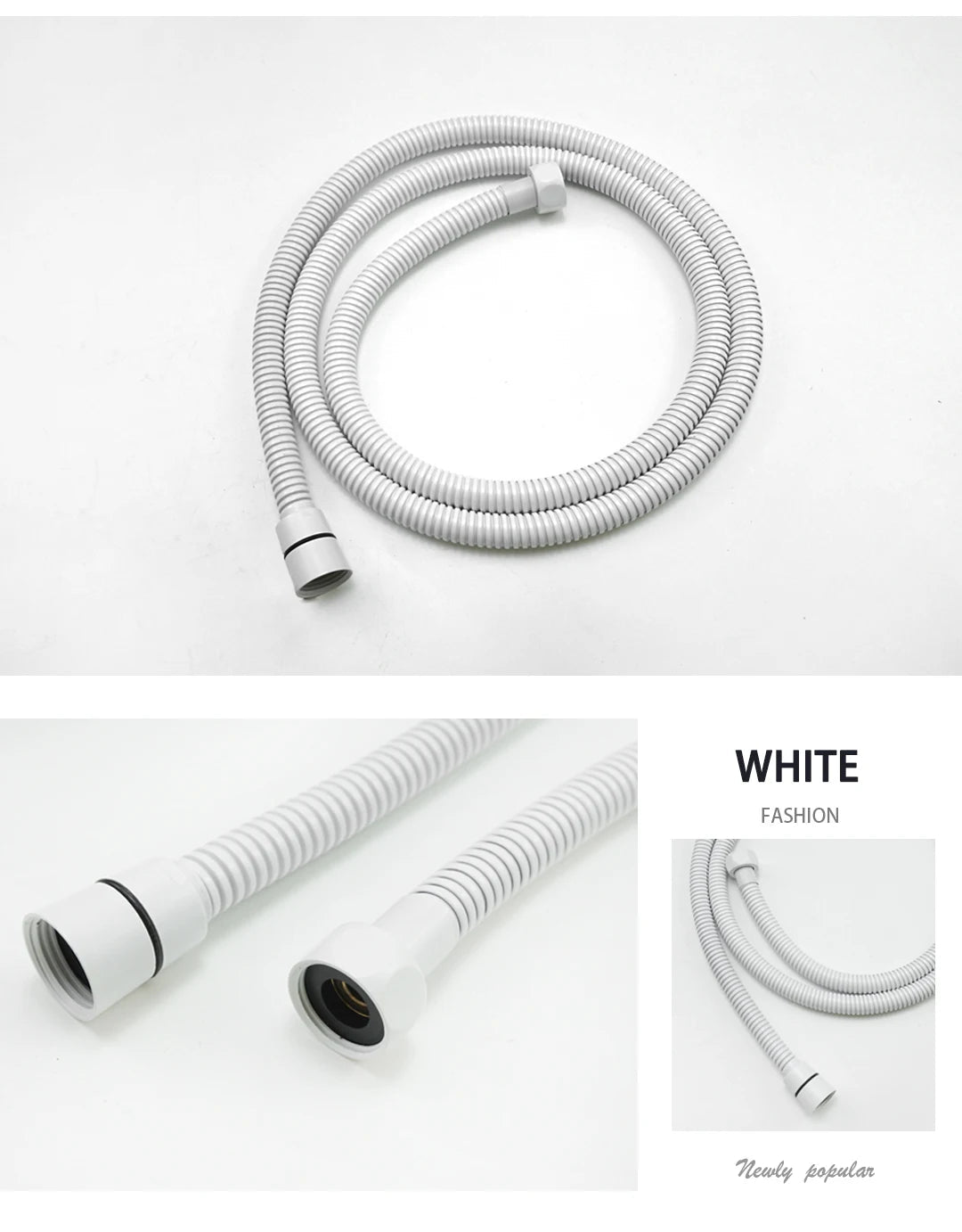 High Quality Black White Shower Hose Bathroom Fitting Stainless Steel Bath Tube 150CM Water Pipe Chrome Burshed Gold Grey Bronze Shoppers Synchrony