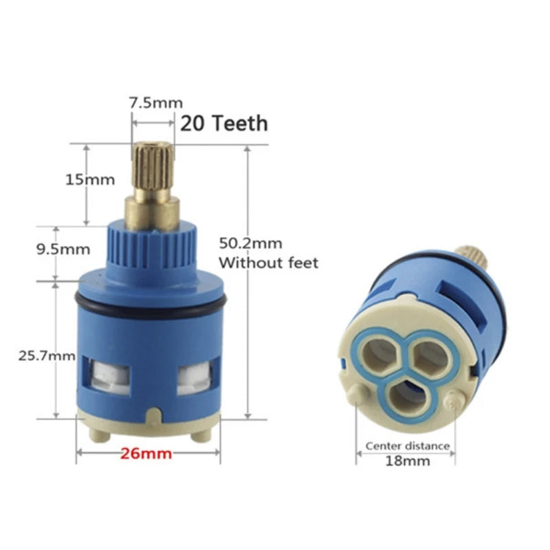 26MM Shower Faucet Ceramic Spool/Shower Sprinkler Water Separator 2-Hole Diversion Valve Core/Bathroom Accessories fittings Shoppers Synchrony