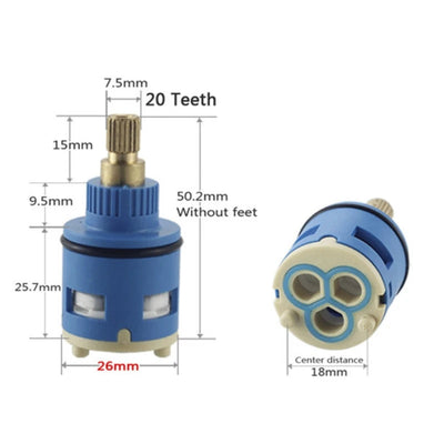 26MM Shower Faucet Ceramic Spool/Shower Sprinkler Water Separator 2-Hole Diversion Valve Core/Bathroom Accessories fittings Shoppers Synchrony