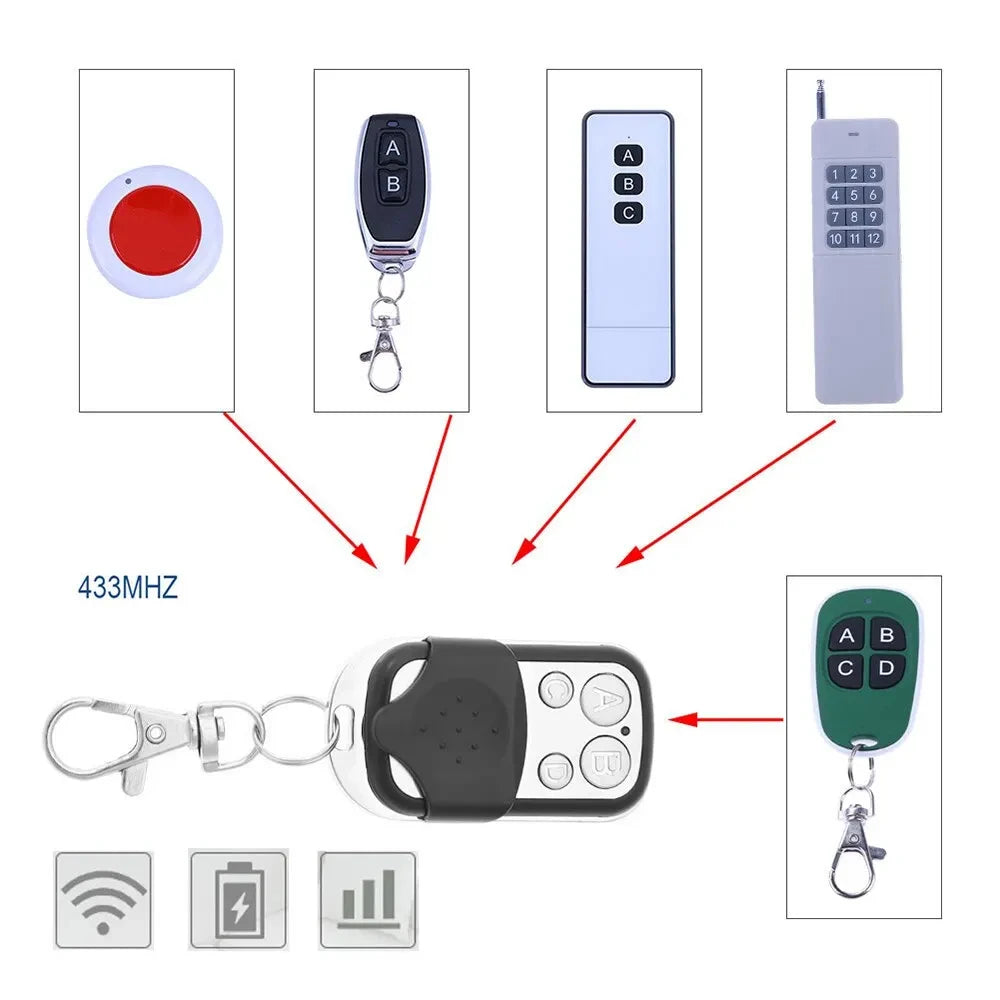 Metal Push Button Remote Control Transmitter ABCD / Lock Unlock 4Button 433MHz Universal 4 Buttons Garage Door Opener Remote Shoppers Synchrony