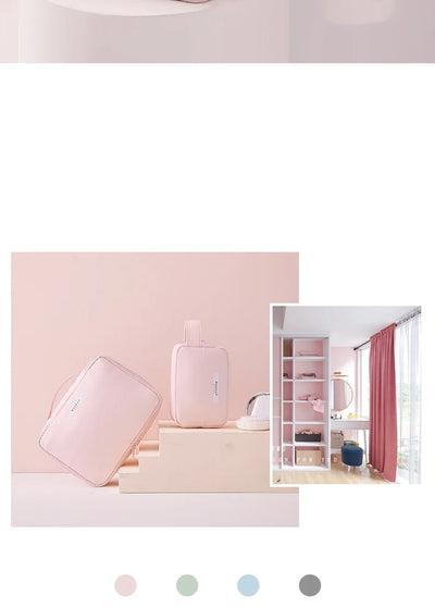 Ladies Portable High Appearance Index Cosmetic Bag Large-capacity Travel Washing Bag Three-dimensional Makeup Storage Bag Shoppers Synchrony