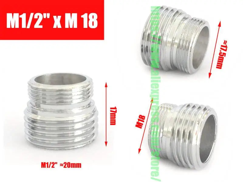 Brass Faucet Adapter1/2'' Male Screw Reducer Straight Fittings To 16 18 20 22 24 26 28 30MM  Kitchen Bathroom Aerator Connectors Shoppers Synchrony