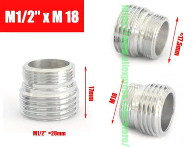 Brass Faucet Adapter1/2'' Male Screw Reducer Straight Fittings To 16 18 20 22 24 26 28 30MM  Kitchen Bathroom Aerator Connectors Shoppers Synchrony