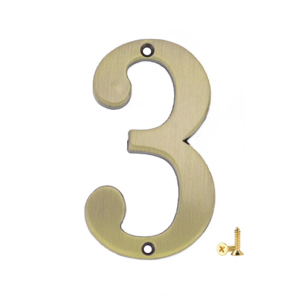 1Pcs 3Inch Metal House Numbers with M2 Screws Solid Zinc Alloy Mailbox Numbers 3D Address Numbers for Outside House Apartment Shoppers Synchrony