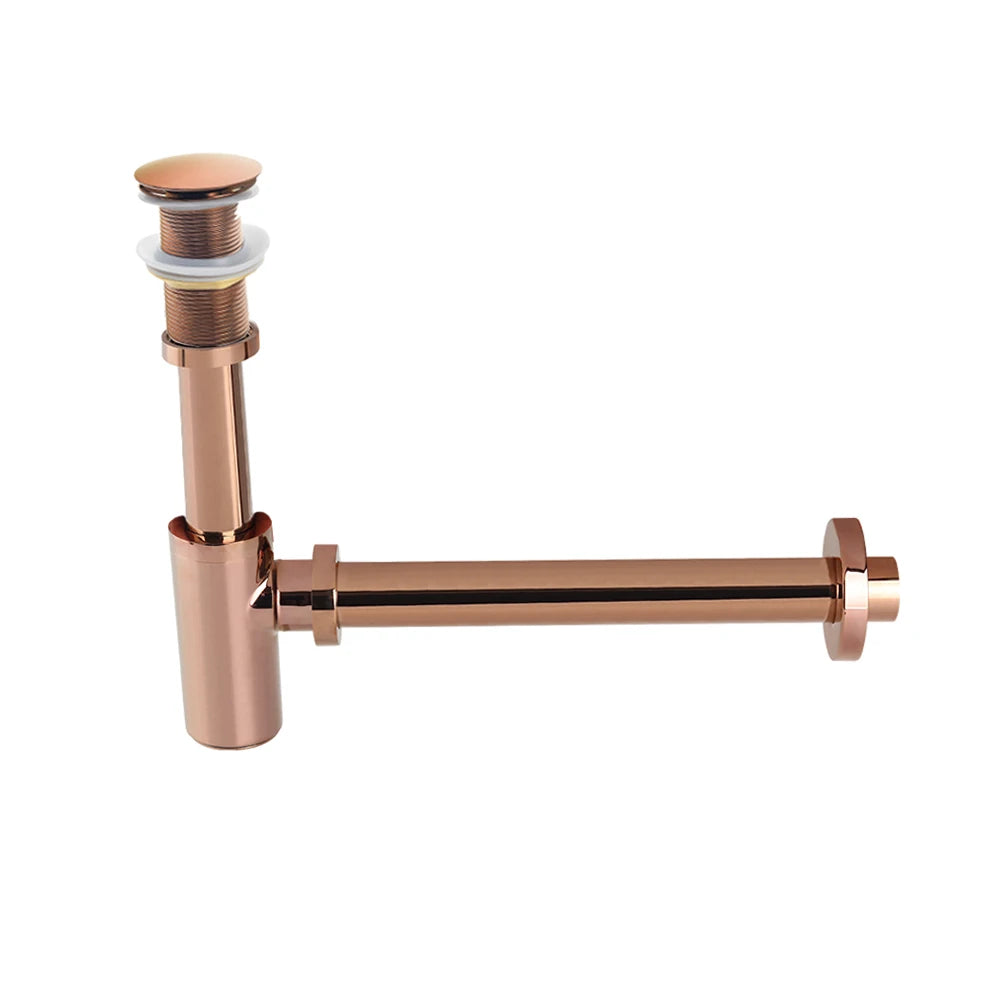 Rose Gold Basin Bottle Trap  Bathroom Sink Siphon Pipe Kits Pop Up Filter Stopper Toilet Washbasin Deodorization Drain Fittings Shoppers Synchrony