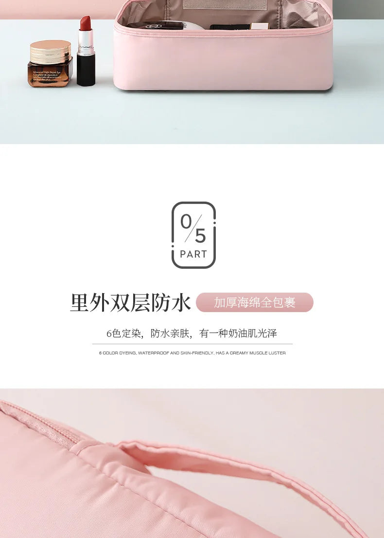 Ladies Portable High Appearance Index Cosmetic Bag Large-capacity Travel Washing Bag Three-dimensional Makeup Storage Bag Shoppers Synchrony