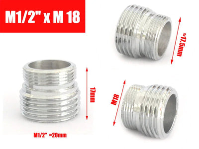 Brass Faucet Adapter1/2'' Male Screw Reducer Straight Fittings To 16 18 20 22 24 26 28 30MM  Kitchen Bathroom Aerator Connectors Shoppers Synchrony