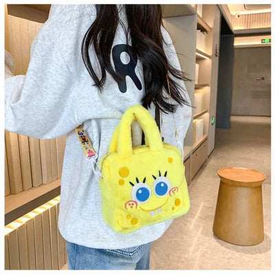 Kawaii Sanrio Plush Bag Kuromi Melody Cinnamoroll Cartoon Anime Handbag Crossbody Cosmetic Travel Storage Bags Women Girls Gifts Shoppers Synchrony
