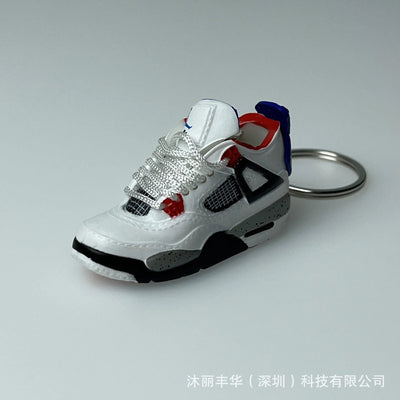 Trend AJ4 keychain Jordan 4 joint sports shoe model schoolbag gift mini AJ4 basketball shoes wholesale pendant Shoppers Synchrony
