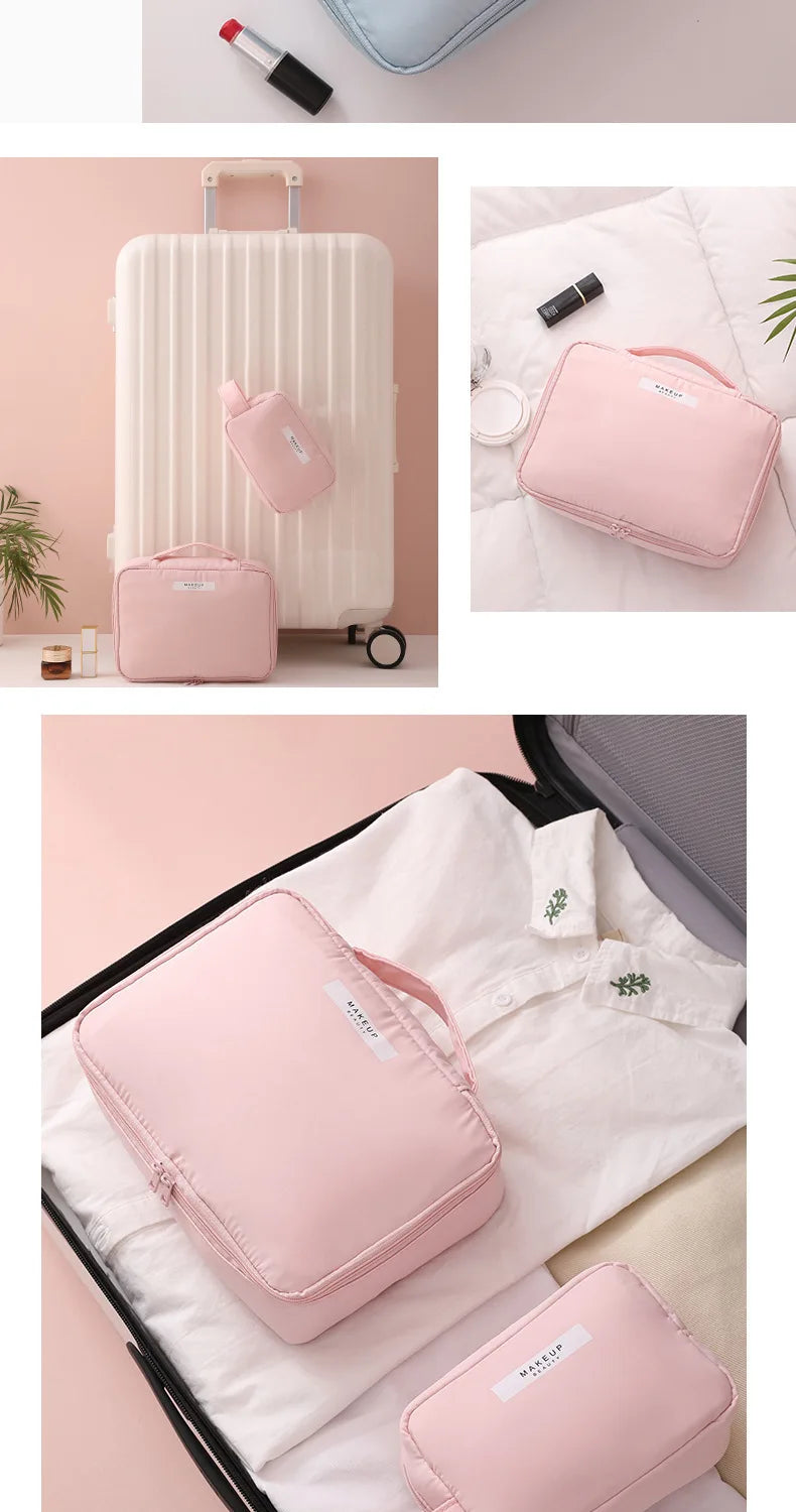 Travel Makeup Bag Water-resistant Toiletry Cosmetic Bag Portable Large Capacity Makeup Box Skincare Toiletry Storage Organizer Shoppers Synchrony