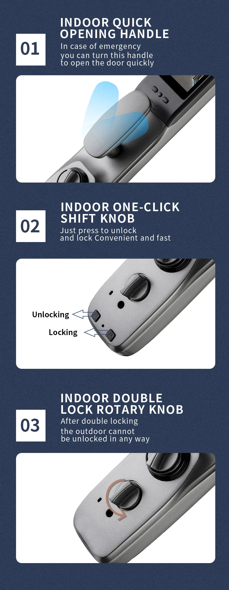 New Biometric Fingerprint Lock Security Smart Door Lock Password Electronic Locks Key IC Card Unlock APP Camera Electronic Lock Shoppers Synchrony