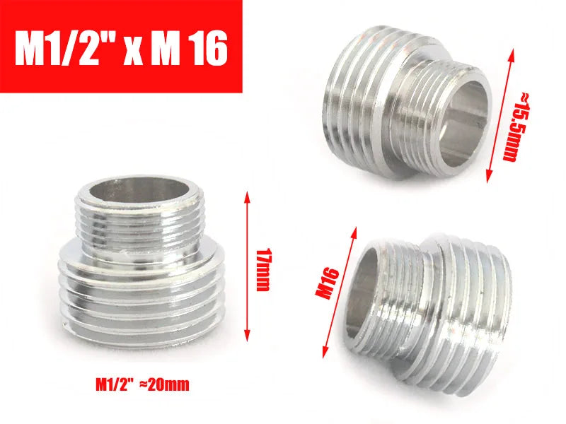 Brass Faucet Adapter1/2'' Male Screw Reducer Straight Fittings To 16 18 20 22 24 26 28 30MM  Kitchen Bathroom Aerator Connectors Shoppers Synchrony